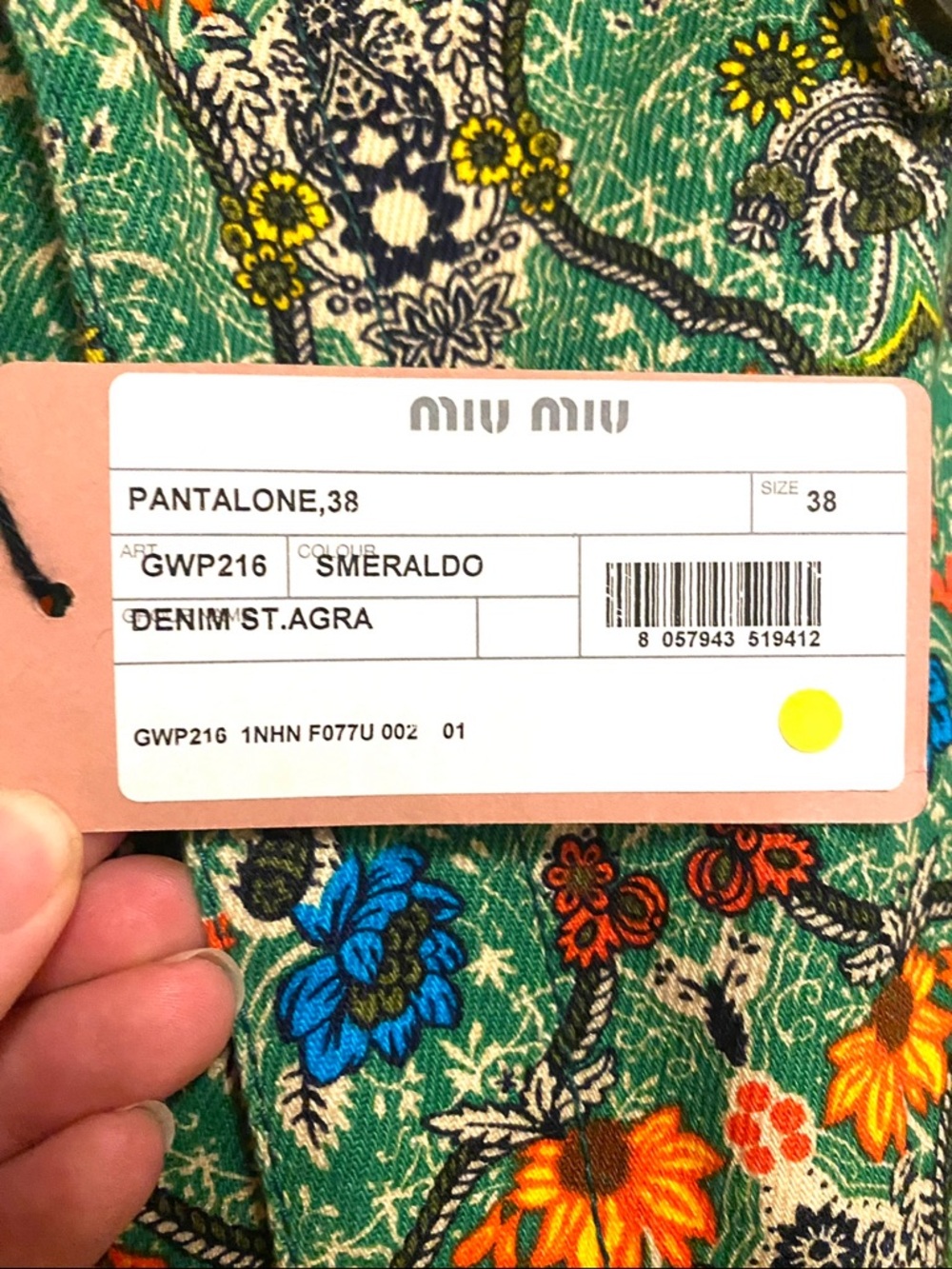 Miu Miu Runway Collection Colorful 70s Floral-Print Wide-Leg Pants, Stunning - Picture 2 of 13